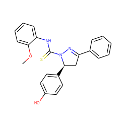 COc1ccccc1NC(=S)N1N=C(c2ccccc2)C[C@H]1c1ccc(O)cc1 ZINC000072175045