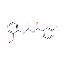 COc1ccccc1NC(=S)NC(=O)c1cccc(Cl)c1 ZINC000000361216