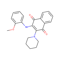 COc1ccccc1NC1=C(N2CCCCC2)C(=O)c2ccccc2C1=O ZINC000100461531