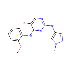 COc1ccccc1Nc1nc(Nc2cnn(C)c2)ncc1Br ZINC000063540042