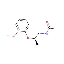 COc1ccccc1O[C@H](C)CNC(C)=O ZINC000058651122