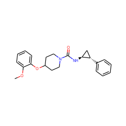 COc1ccccc1OC1CCN(C(=O)N[C@H]2C[C@@H]2c2ccccc2)CC1 ZINC000103269863