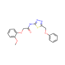 COc1ccccc1OCC(=O)Nc1nnc(COc2ccccc2)s1 ZINC000017248305
