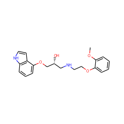 COc1ccccc1OCCNC[C@@H](O)COc1cccc2[nH]ccc12 ZINC000040917537