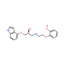 COc1ccccc1OCCNC[C@H](O)COc1cccc2[nH]ccc12 ZINC000040404163