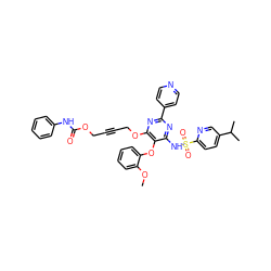 COc1ccccc1Oc1c(NS(=O)(=O)c2ccc(C(C)C)cn2)nc(-c2ccncc2)nc1OCC#CCOC(=O)Nc1ccccc1 ZINC000028009688