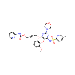 COc1ccccc1Oc1c(NS(=O)(=O)c2ccc(C)cn2)nc(N2CCOCC2)nc1OCC#CCOC(=O)Nc1ccccn1 ZINC000028090911