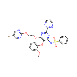COc1ccccc1Oc1c(NS(=O)(=O)c2ccccc2)nc(-c2ncccn2)nc1OCCOc1ncc(Br)cn1 ZINC000095553197