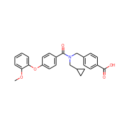 COc1ccccc1Oc1ccc(C(=O)N(Cc2ccc(C(=O)O)cc2)CC2CC2)cc1 ZINC000584598397