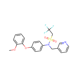 COc1ccccc1Oc1ccc(N(Cc2cccnc2)S(=O)(=O)CC(F)(F)F)cc1 ZINC000001494188