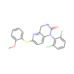 COc1ccccc1Sc1ccc2c(n1)CNC(=O)N2c1c(Cl)cccc1Cl ZINC000013587251