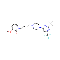 COc1cccn(CCCCN2CCN(c3cc(C(F)(F)F)nc(C(C)(C)C)n3)CC2)c1=O ZINC000036089317