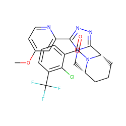 COc1ccnc(-c2nnc3n2C[C@H]2CCC[C@@H]3N2C(=O)c2cccc(C(F)(F)F)c2Cl)c1 ZINC000215984751