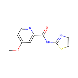 COc1ccnc(C(=O)Nc2nccs2)c1 ZINC000028353792