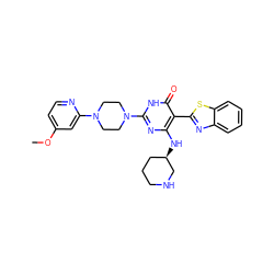 COc1ccnc(N2CCN(c3nc(N[C@@H]4CCCNC4)c(-c4nc5ccccc5s4)c(=O)[nH]3)CC2)c1 ZINC000642881517