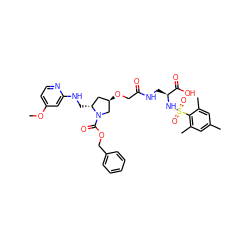 COc1ccnc(NC[C@@H]2C[C@@H](OCC(=O)NC[C@H](NS(=O)(=O)c3c(C)cc(C)cc3C)C(=O)O)CN2C(=O)OCc2ccccc2)c1 ZINC000028710167