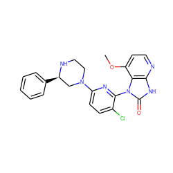 COc1ccnc2[nH]c(=O)n(-c3nc(N4CCN[C@H](c5ccccc5)C4)ccc3Cl)c12 ZINC001772638074