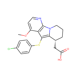 COc1ccnc2c1c(Sc1ccc(Cl)cc1)c1n2CCC[C@@H]1CC(=O)O ZINC000040943375