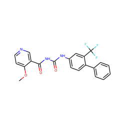 COc1ccncc1C(=O)NC(=O)Nc1ccc(-c2ccccc2)c(C(F)(F)F)c1 ZINC000072317473