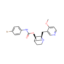 COc1ccncc1C[C@@H]1[C@H](OC(=O)Nc2ccc(Br)cc2)C2CCN1CC2 ZINC000028523323