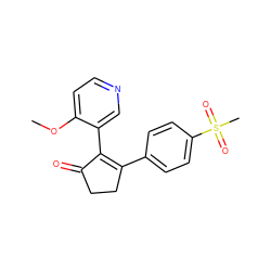 COc1ccncc1C1=C(c2ccc(S(C)(=O)=O)cc2)CCC1=O ZINC000028264631