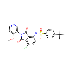 COc1ccncc1N1C(=O)c2c(Cl)ccc(NS(=O)(=O)c3ccc(C(C)(C)C)cc3)c2C1=O ZINC000653850713