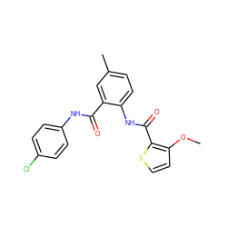 COc1ccsc1C(=O)Nc1ccc(C)cc1C(=O)Nc1ccc(Cl)cc1 ZINC000013487511