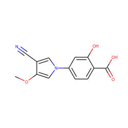 COc1cn(-c2ccc(C(=O)O)c(O)c2)cc1C#N ZINC000200821631