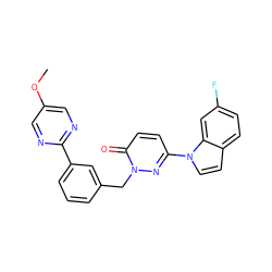 COc1cnc(-c2cccc(Cn3nc(-n4ccc5ccc(F)cc54)ccc3=O)c2)nc1 ZINC000299862476