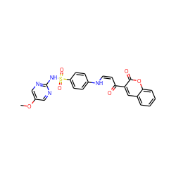 COc1cnc(NS(=O)(=O)c2ccc(N/C=C\C(=O)c3cc4ccccc4oc3=O)cc2)nc1 ZINC001772608542