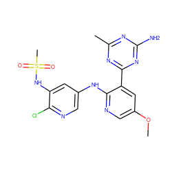 COc1cnc(Nc2cnc(Cl)c(NS(C)(=O)=O)c2)c(-c2nc(C)nc(N)n2)c1 ZINC000095560348