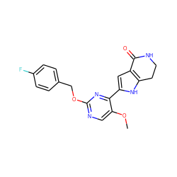 COc1cnc(OCc2ccc(F)cc2)nc1-c1cc2c([nH]1)CCNC2=O ZINC000095563121