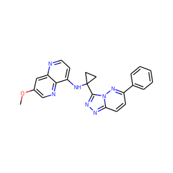 COc1cnc2c(NC3(c4nnc5ccc(-c6ccccc6)nn45)CC3)ccnc2c1 ZINC000166066510