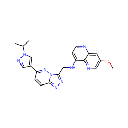 COc1cnc2c(NCc3nnc4ccc(-c5cnn(C(C)C)c5)nn34)ccnc2c1 ZINC000200459912