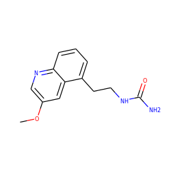 COc1cnc2cccc(CCNC(N)=O)c2c1 ZINC001772607789