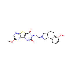 COc1cnc2sc3c(=O)n(CCN4C[C@@H]5CCc6c(OC)cccc6[C@@H]5C4)c(=O)[nH]c3c2n1 ZINC000013807915