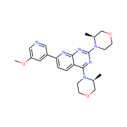 COc1cncc(-c2ccc3c(N4CCOC[C@@H]4C)nc(N4CCOC[C@@H]4C)nc3n2)c1 ZINC000139572238