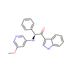 COc1cncc(N[C@H](C(=O)c2c[nH]c3ccccc23)c2ccccc2)c1 ZINC000218306091