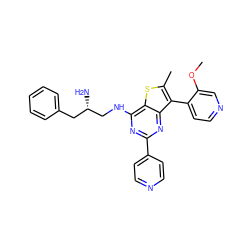 COc1cnccc1-c1c(C)sc2c(NC[C@@H](N)Cc3ccccc3)nc(-c3ccncc3)nc12 ZINC000223678867