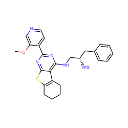 COc1cnccc1-c1nc(NC[C@@H](N)Cc2ccccc2)c2c3c(sc2n1)CCCC3 ZINC000223675544