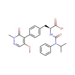 COc1cnn(C)c(=O)c1-c1ccc(C[C@H](NC(=O)N(c2ccccc2)C(C)C)C(=O)O)cc1 ZINC000013704622