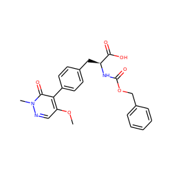 COc1cnn(C)c(=O)c1-c1ccc(C[C@H](NC(=O)OCc2ccccc2)C(=O)O)cc1 ZINC000013704654