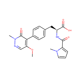 COc1cnn(C)c(=O)c1-c1ccc(C[C@H](NC(=O)c2cccn2C)C(=O)O)cc1 ZINC000029127932