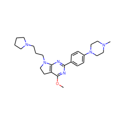 COc1nc(-c2ccc(N3CCN(C)CC3)cc2)nc2c1CCN2CCCN1CCCC1 ZINC000299821900