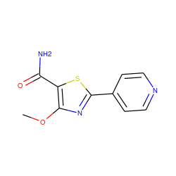 COc1nc(-c2ccncc2)sc1C(N)=O ZINC000169342565