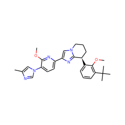 COc1nc(-c2cn3c(n2)[C@H](c2cccc(C(C)(C)C)c2OC)CCC3)ccc1-n1cnc(C)c1 ZINC000149059892