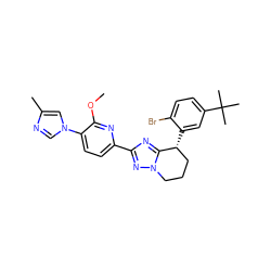COc1nc(-c2nc3n(n2)CCC[C@H]3c2cc(C(C)(C)C)ccc2Br)ccc1-n1cnc(C)c1 ZINC000068245610