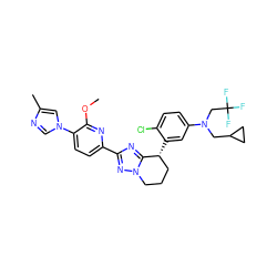 COc1nc(-c2nc3n(n2)CCC[C@H]3c2cc(N(CC3CC3)CC(F)(F)F)ccc2Cl)ccc1-n1cnc(C)c1 ZINC000068245606