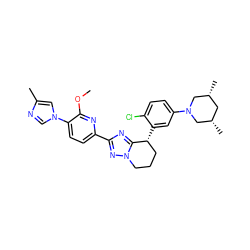 COc1nc(-c2nc3n(n2)CCC[C@H]3c2cc(N3C[C@@H](C)C[C@@H](C)C3)ccc2Cl)ccc1-n1cnc(C)c1 ZINC000149098532