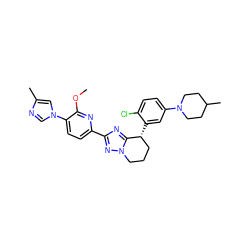 COc1nc(-c2nc3n(n2)CCC[C@H]3c2cc(N3CCC(C)CC3)ccc2Cl)ccc1-n1cnc(C)c1 ZINC000149095994